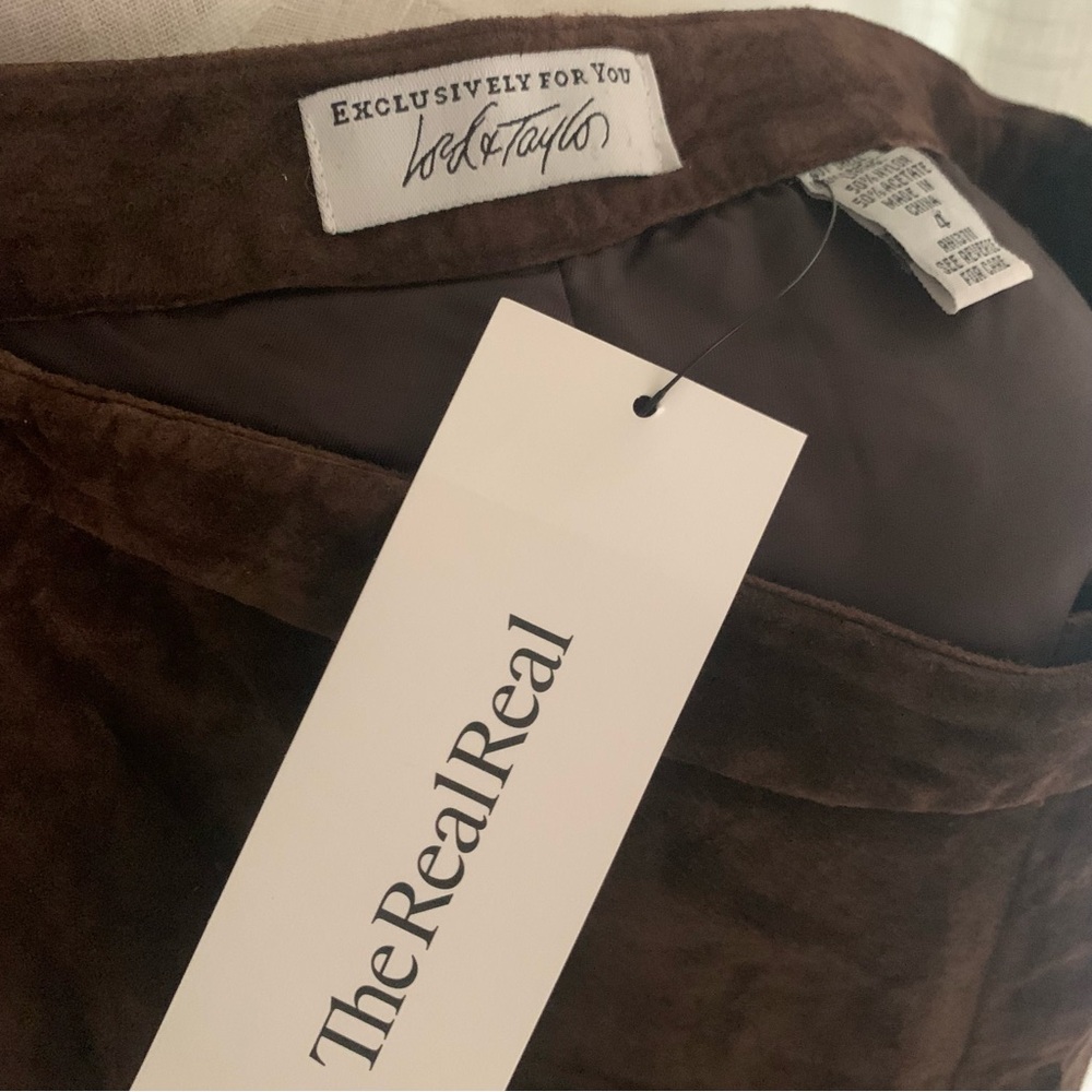 Lord & Taylor Brown Suede Pants - Picture 5 of 15
